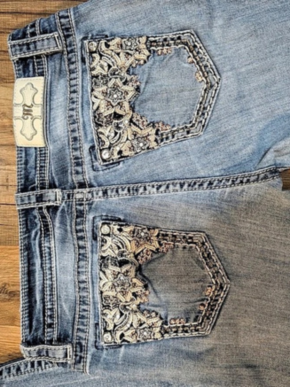 Miss Me M3292B Boot Cut Jeans in Blue Waist 30